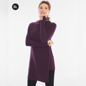 Chico’s Black Label Burgundy Cashmere Layered Pullover